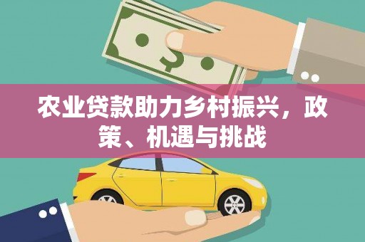雾峰农业贷款助力乡村振兴，政策、机遇与挑战