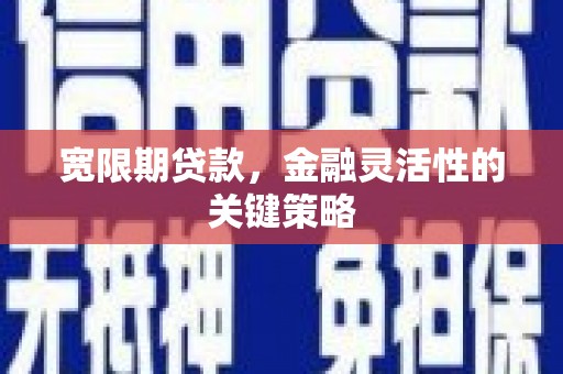 雾峰宽限期贷款，金融灵活性的关键策略