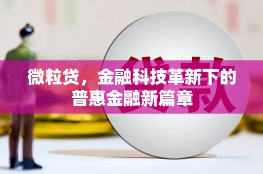 雾峰微粒贷，金融科技革新下的普惠金融新篇章