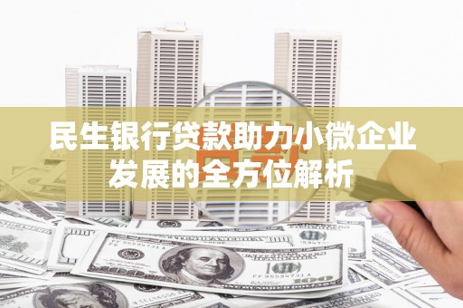 雾峰民生银行贷款助力小微企业发展的全方位解析