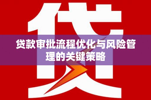 雾峰贷款审批流程优化与风险管理的关键策略