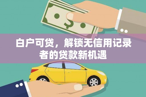 雾峰白户可贷，解锁无信用记录者的贷款新机遇