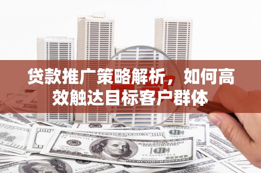 雾峰贷款推广策略解析，如何高效触达目标客户群体