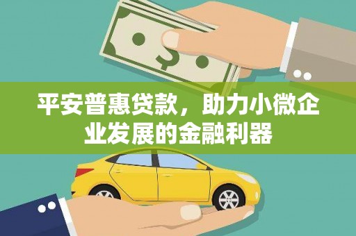 雾峰平安普惠贷款，助力小微企业发展的金融利器