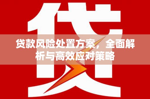 雾峰贷款风险处置方案，全面解析与高效应对策略