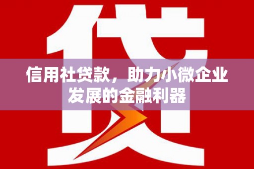 雾峰信用社贷款，助力小微企业发展的金融利器