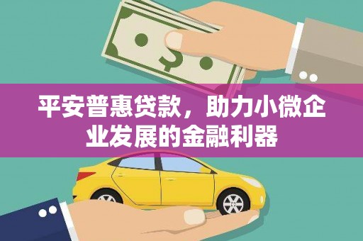 雾峰平安普惠贷款，助力小微企业发展的金融利器